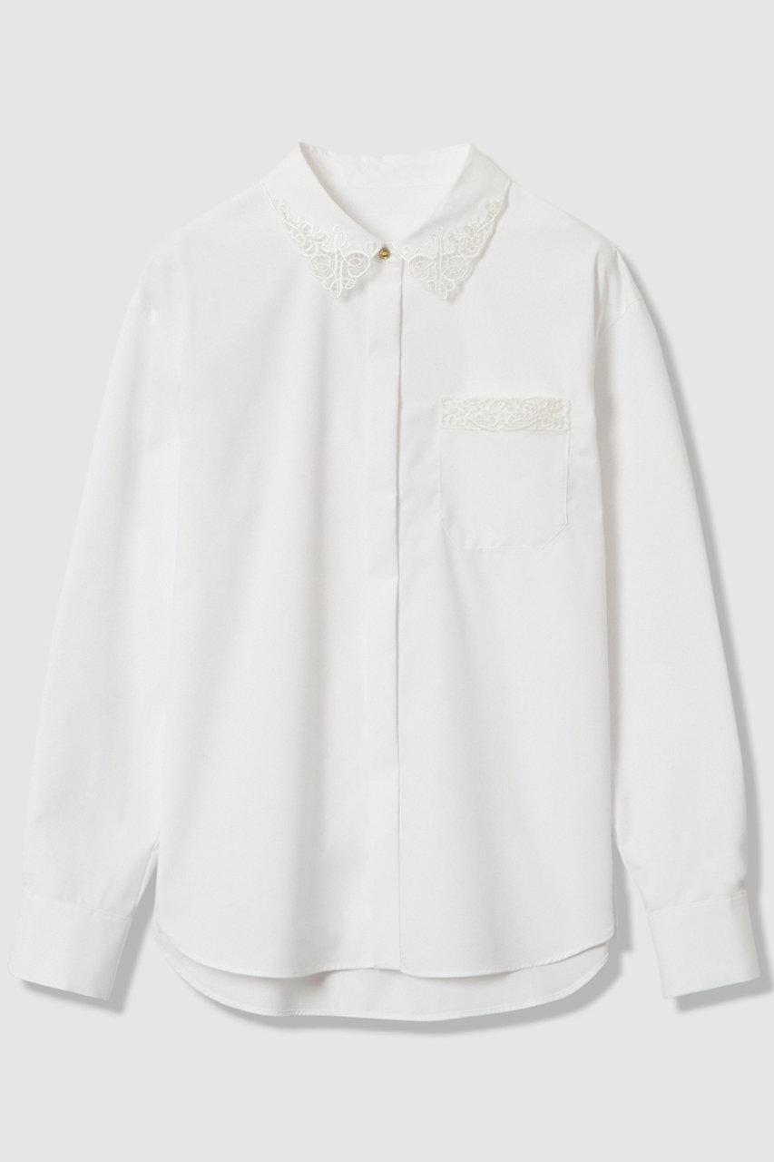 ANAYI(アナイ)｜エンブレム刺繍シャツ/ホワイト の通販｜ELLESHOP