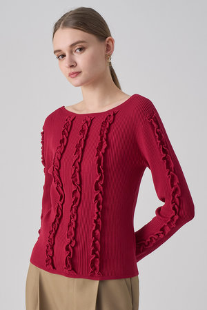 アナイ/ANAYIのウェービーフリルリブ プルオーバー(110300/110301)