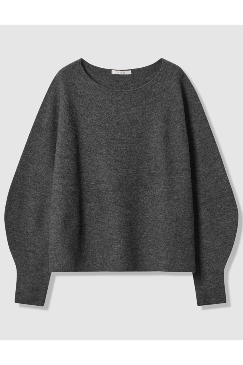 アナイ/ANAYIのエアーウールガーター プルオーバー(チャコールグレー/10252816840-02-380)