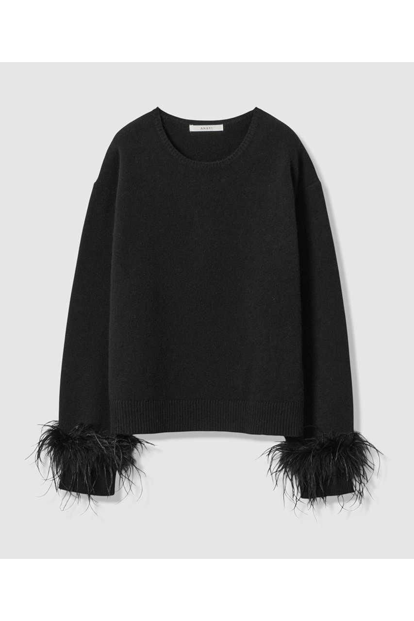 アナイ/ANAYIのフェザーバングル プルオーバー(ブラック/10252816490-95-380)