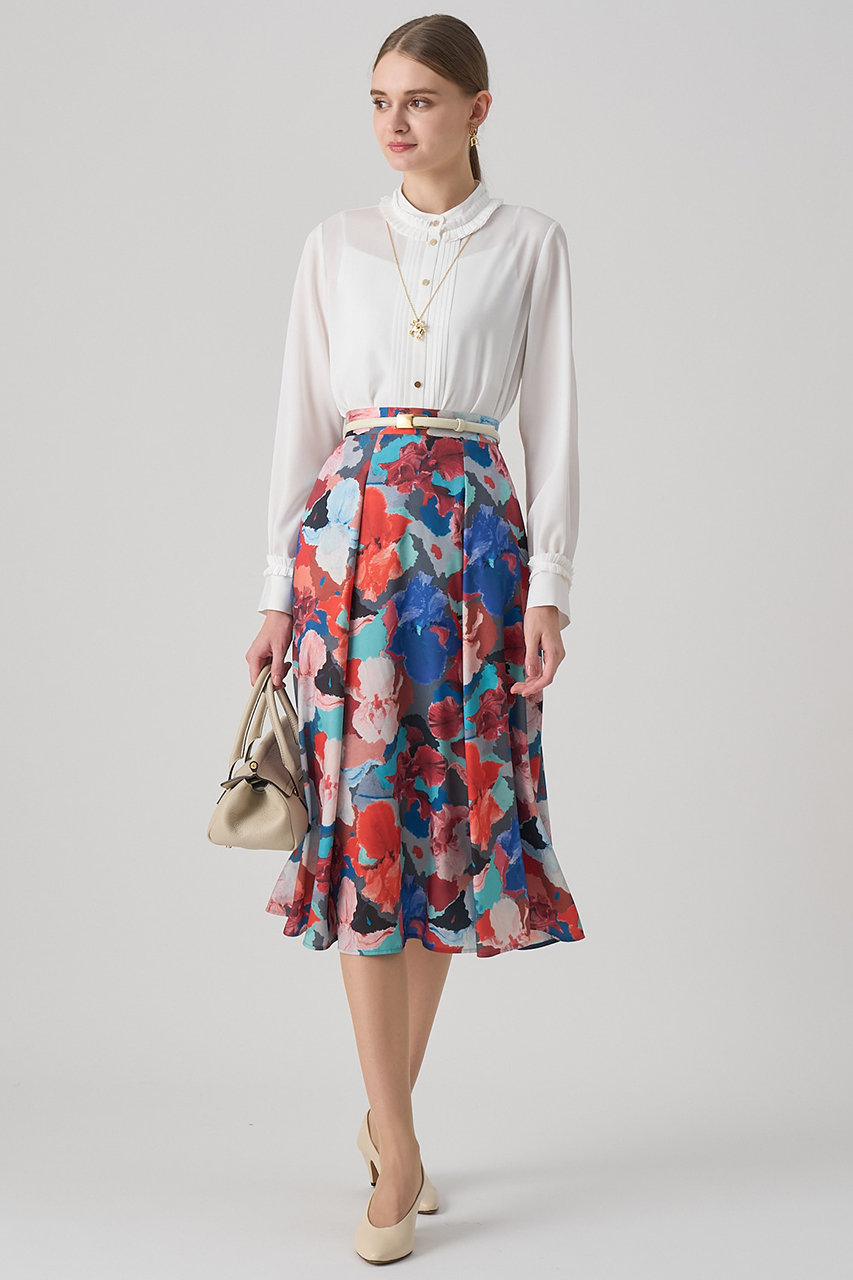 ANAYI(アナイ)｜アートフラワータックフレア スカート/マルチカラー の