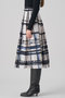 チェックプリントタックギャザーフレアスカート アナイ/ANAYI