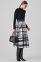 チェックプリントタックギャザーフレアスカート アナイ/ANAYI