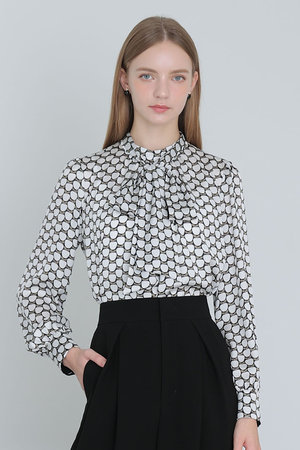 アナイ/ANAYIの【セットアップ対応商品】メーレプリントリボンタック ブラウス(110400/110403)