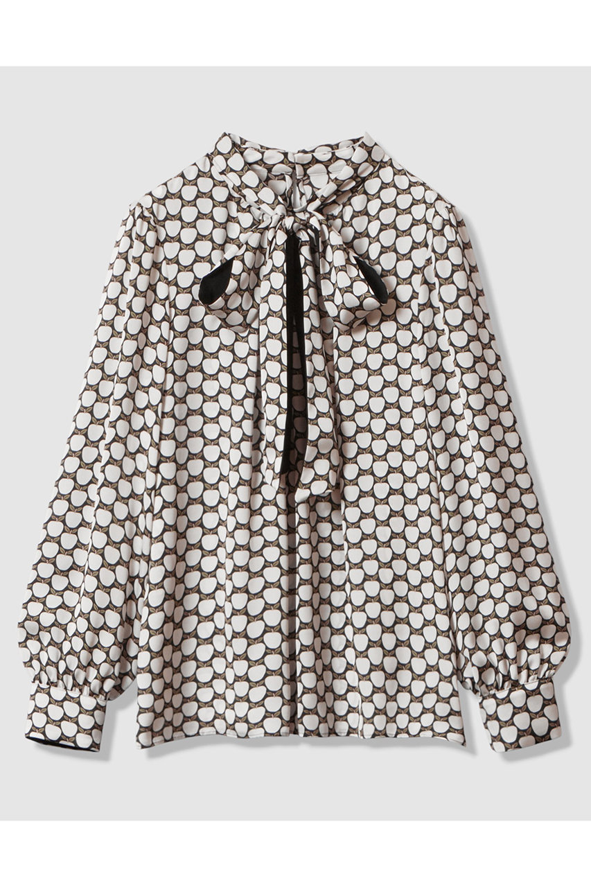 【セットアップ対応商品】メーレプリントリボンタック ブラウス