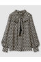 【セットアップ対応商品】メーレプリントリボンタック ブラウス アナイ/ANAYI ブラック系
