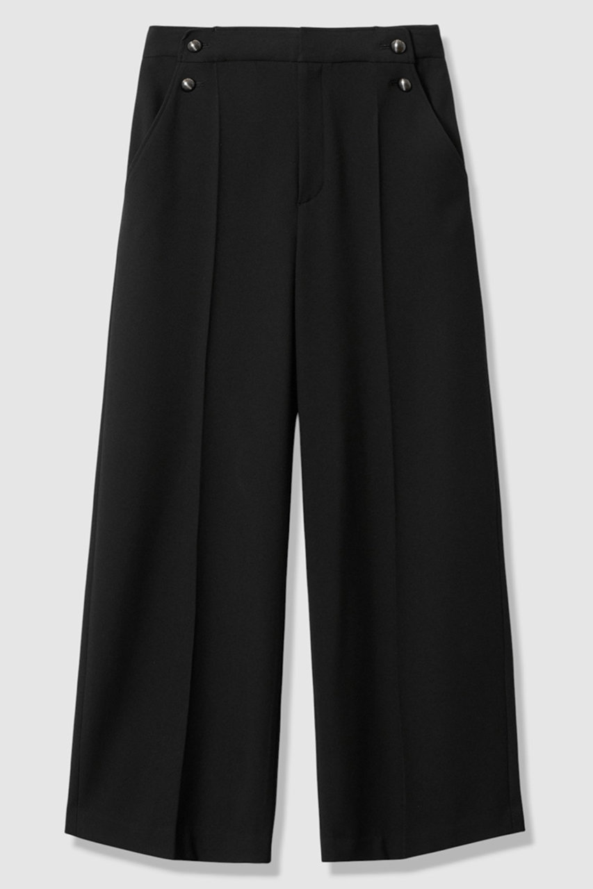 アナイ/ANAYIの裏起毛ツイル両ボタンパンツ(ブラック/10261712010-01-380)