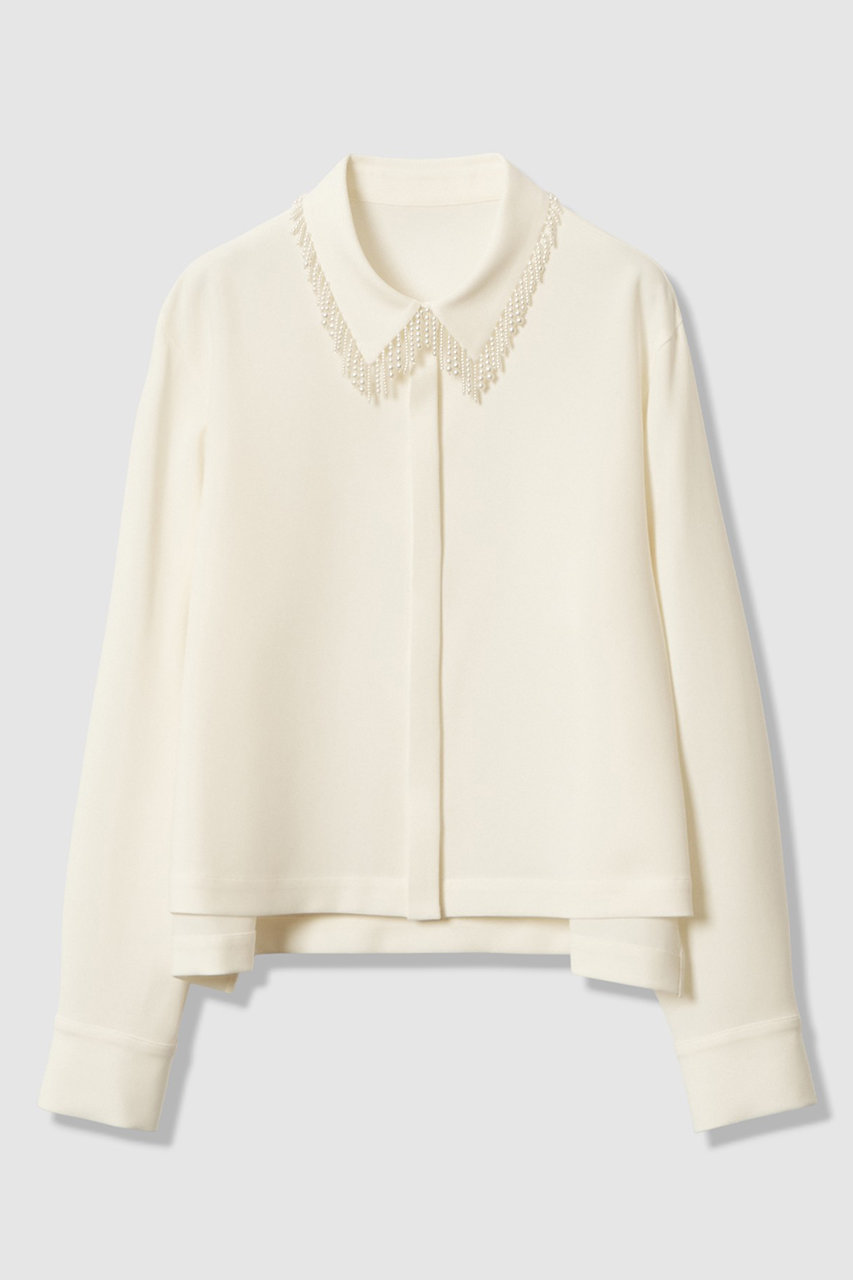 【セットアップ対応商品】ダブルクロスフリンジビジュー ブラウス