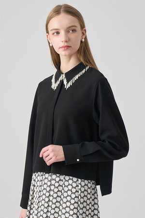 アナイ/ANAYIの【セットアップ対応商品】ダブルクロスフリンジビジュー ブラウス(110400/110403)