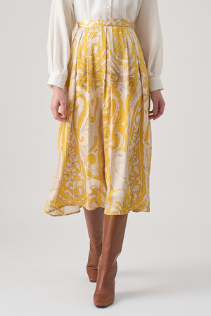 アナイ/ANAYIのペイズリープリントタック スカート(110700/110702)