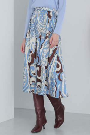 アナイ/ANAYIのペイズリープリントタック スカート(110700/110702)