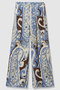 ペイズリープリントタックパンツ アナイ/ANAYI ブルー
