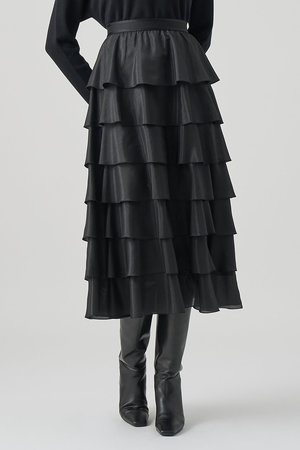 アナイ/ANAYIのブライトローンティアード スカート(110700/110702)