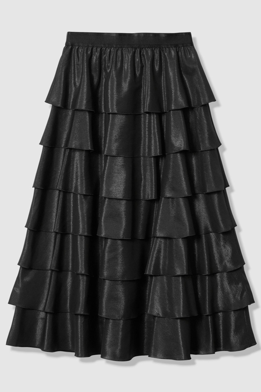 ANAYI ブライトローンティアード スカート (ブラック, 36) アナイ ELLE SHOP ANAYI ブライトローンティアード スカート (ブラック, 36) アナイ ELLE SHOP