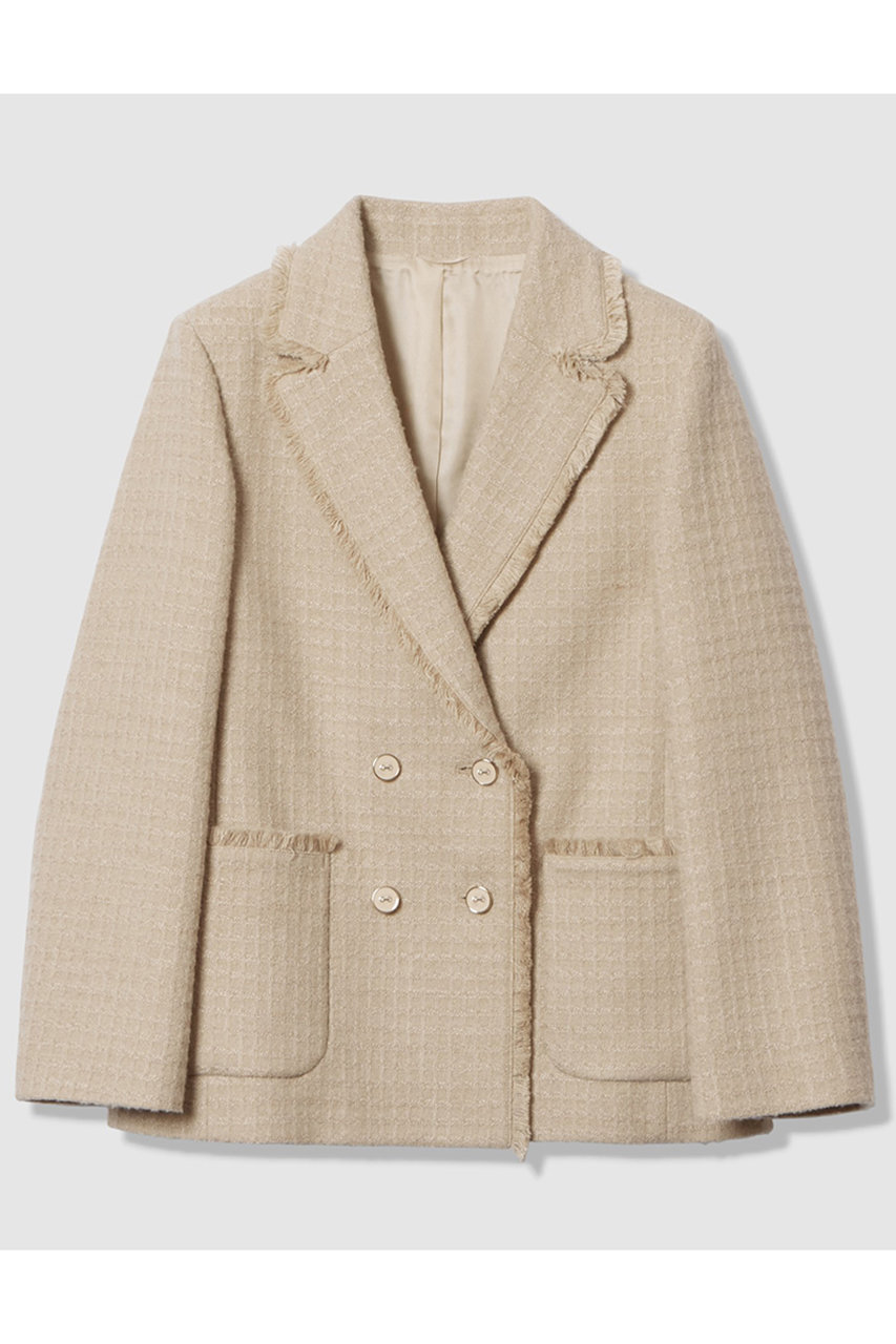 ANAYI ラティスツイードテーラード ジャケット (ベージュ, 38) アナイ ELLE SHOP