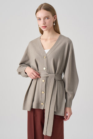アナイ/ANAYIの【予約販売】メリノウールベルト付き カーディガン(110300/110303)