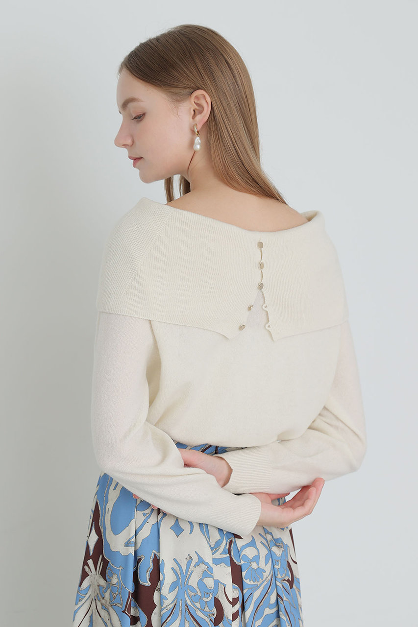 ANAYI(アナイ)｜メリノウールオフショルダー プルオーバー/オフ