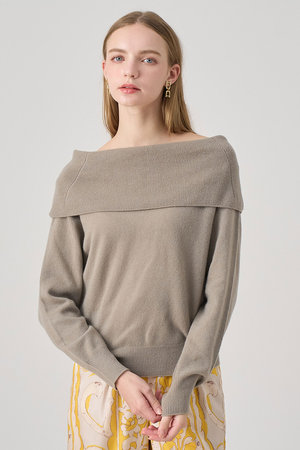 アナイ/ANAYIのメリノウールオフショルダー プルオーバー(110300/110301)