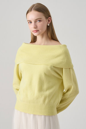 アナイ/ANAYIのメリノウールオフショルダー プルオーバー(110300/110301)