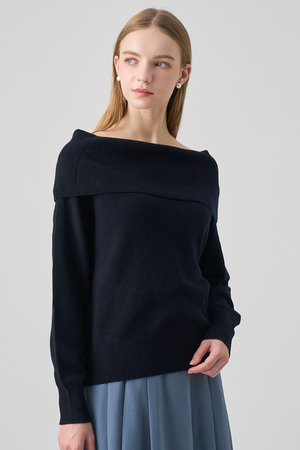 アナイ/ANAYIのメリノウールオフショルダー プルオーバー(110300/110301)