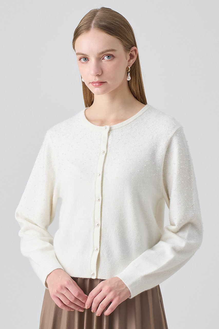 ANAYI(アナイ)｜リップルビーズ カーディガン/オフホワイト の通販｜ELLESHOP・(エル・ショップ) /WOMEN(レディース)