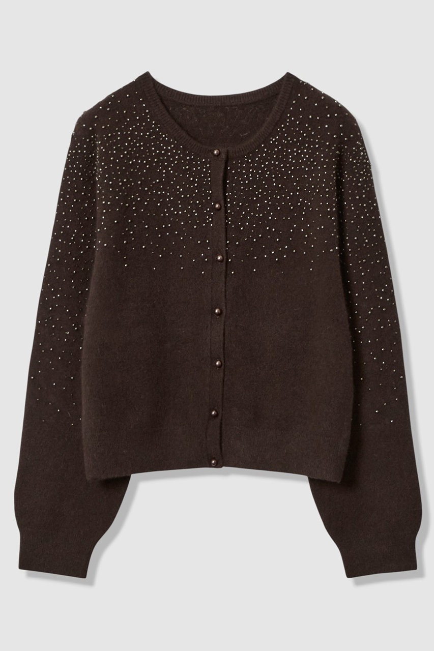 アナイ/ANAYIのリップルビーズ カーディガン(ブラウン/10261816020-82-380)