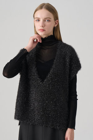 アナイ/ANAYIのラメシャギーＶネックジレ(110300/110301)