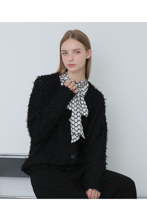 アナイ/ANAYIのチュールシャギーＶネックカーディガン(110300/110303)