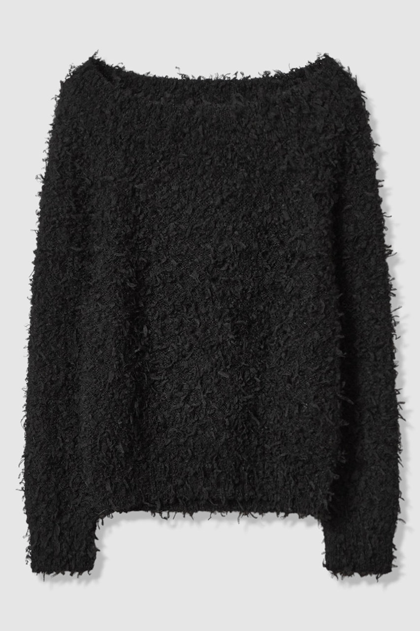 アナイ/ANAYIのチュールシャギーオフショルダー プルオーバー(ブラック/10261816290-95-380)