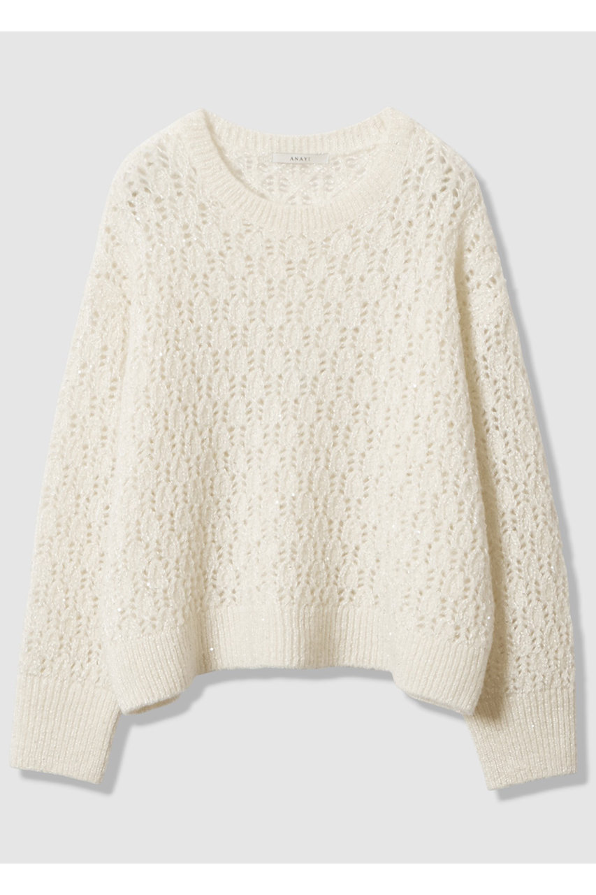 ANAYI ダイヤレースワイド プルオーバー (オフホワイト, 38) アナイ ELLE SHOP