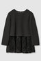テープチュール刺繍レイヤード プルオーバー アナイ/ANAYI ブラック