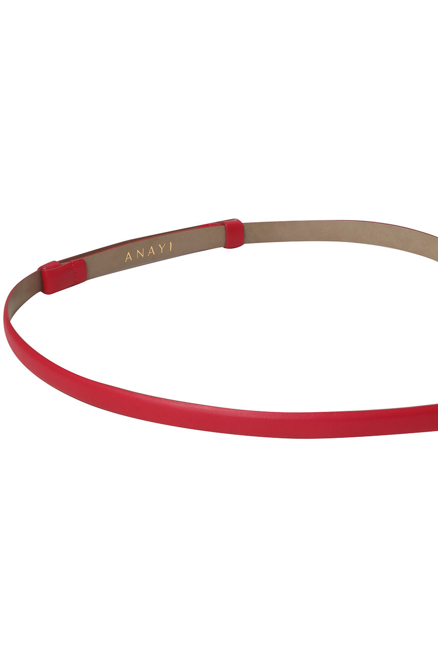 m様 ANAYI プレートバックルスライドベルト レッド ANAYI(アナイ