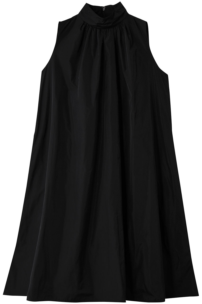 ANAYI(アナイ)｜タフタハイネックAラインワンピース/ブラック の通販