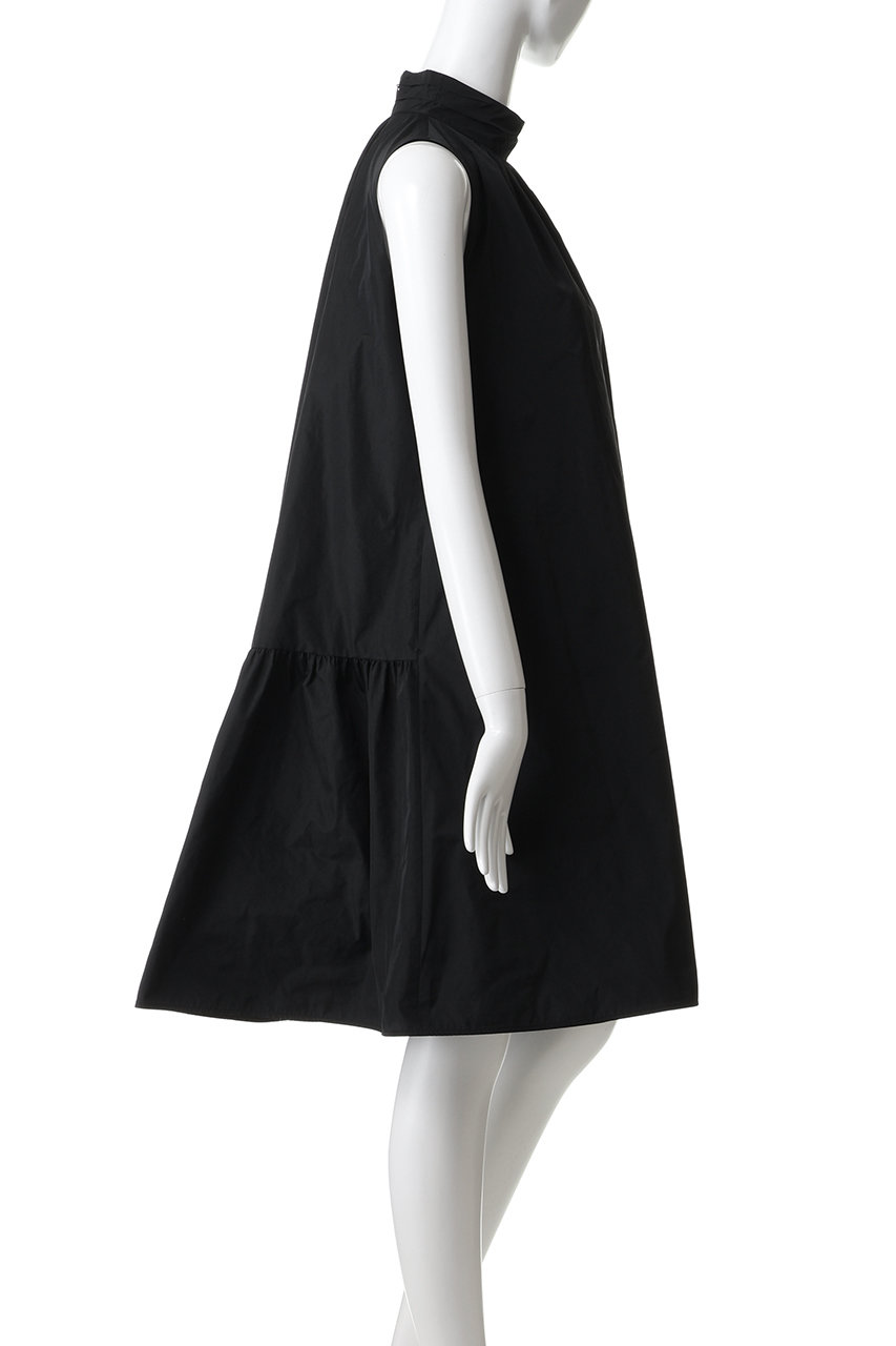 ANAYI(アナイ)｜タフタハイネックAラインワンピース/ブラック の通販