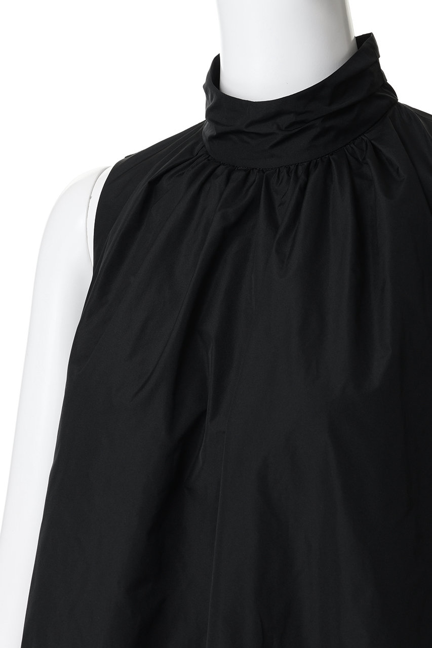 ANAYI(アナイ)｜タフタハイネックAラインワンピース/ブラック の通販