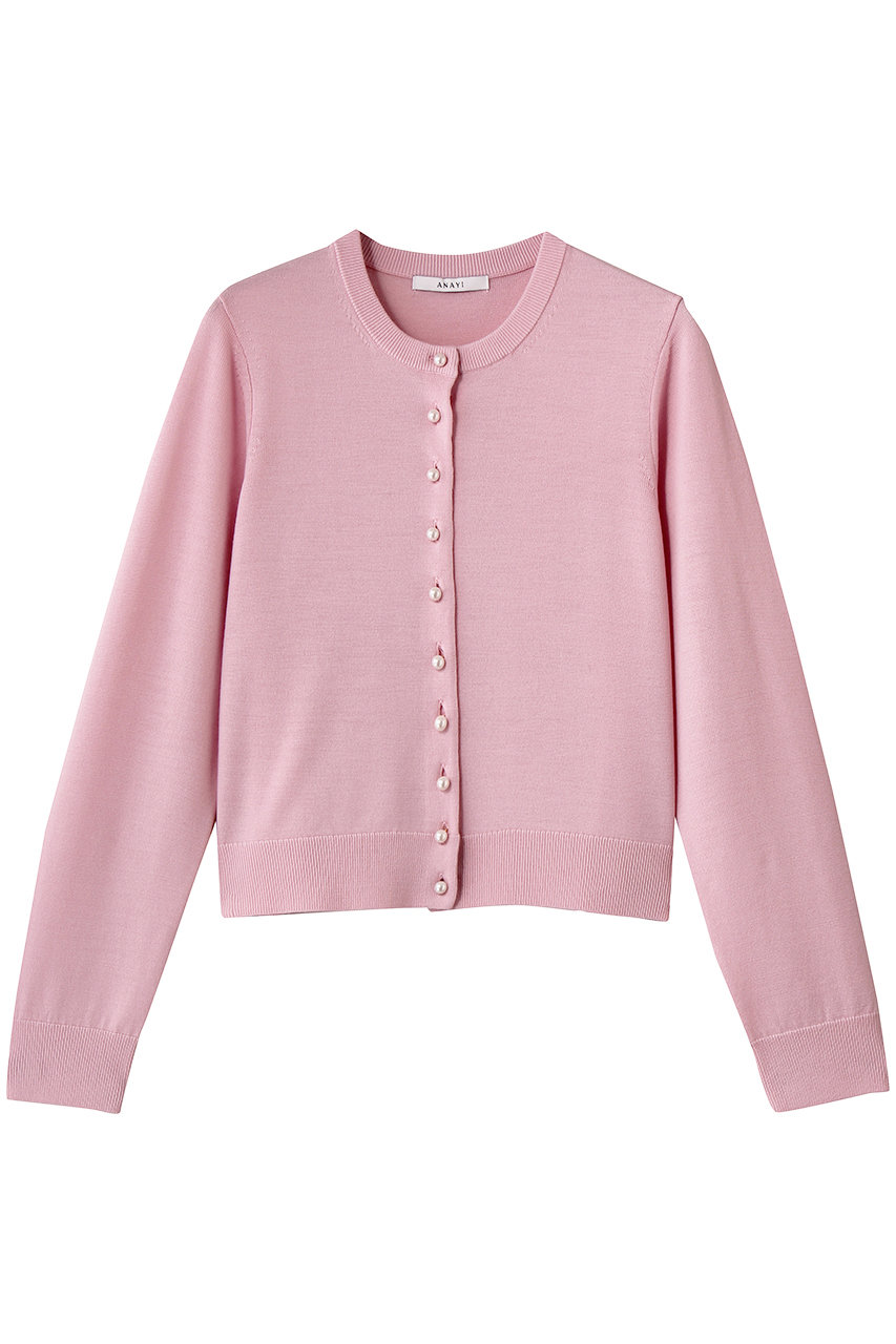 アナイ/ANAYIのメリノウールパール釦カーディガン(ピンク/10261816260-95-380)