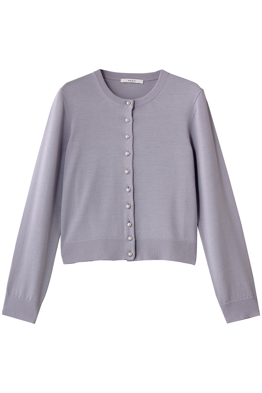 ANAYI(アナイ)｜メリノウールパール釦カーディガン/グレー の通販