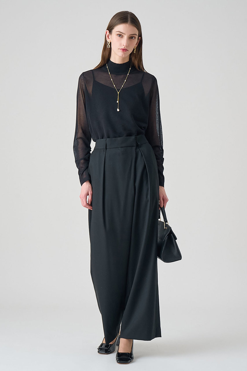 ANAYI(アナイ)｜シアーハイネックプルオーバー/ブラック の通販