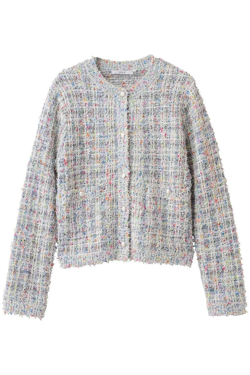 アナイ/ANAYIのマルティプルニットツイードジャケット(ブルー/10261816330-68-380)