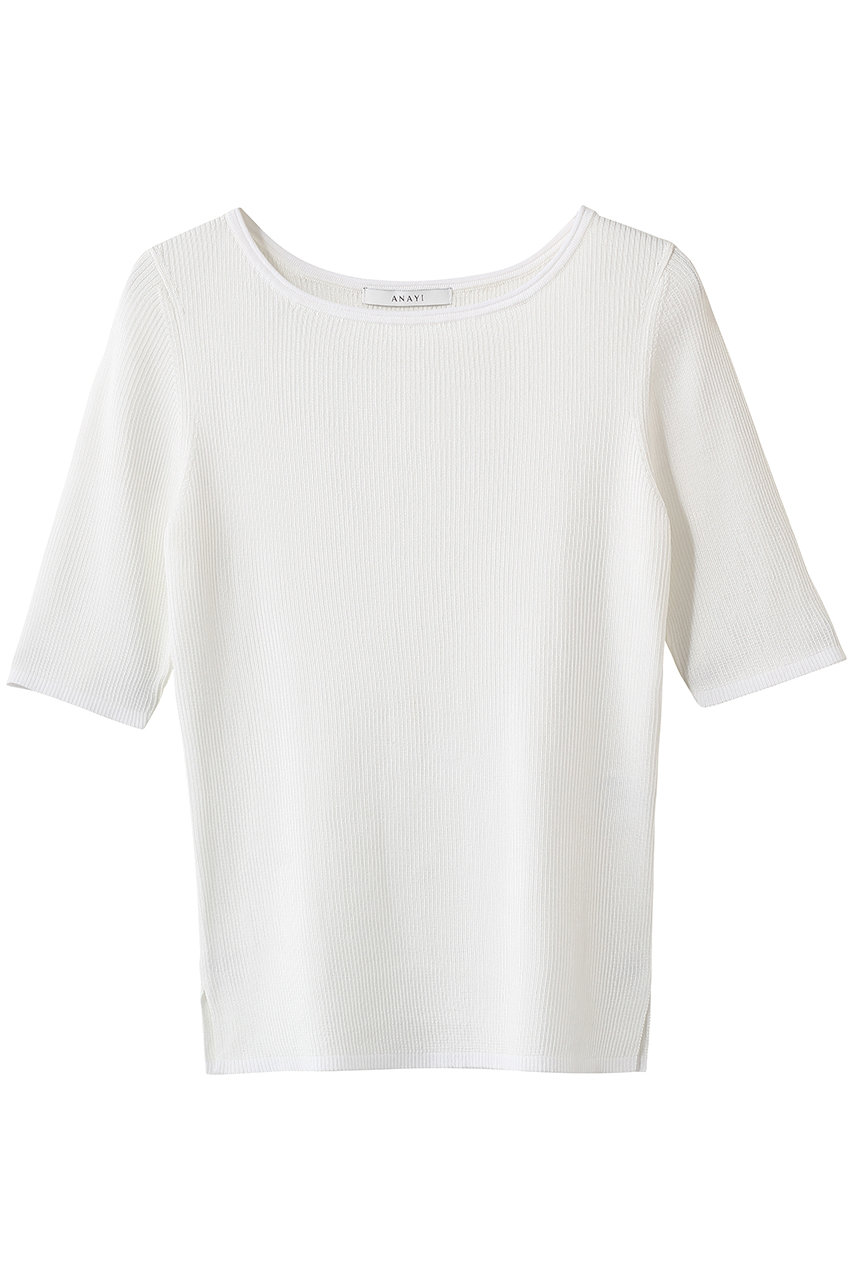 アナイ/ANAYIのアセテートポリエステル半袖プルオーバー(ホワイト/10261816200-95-380)