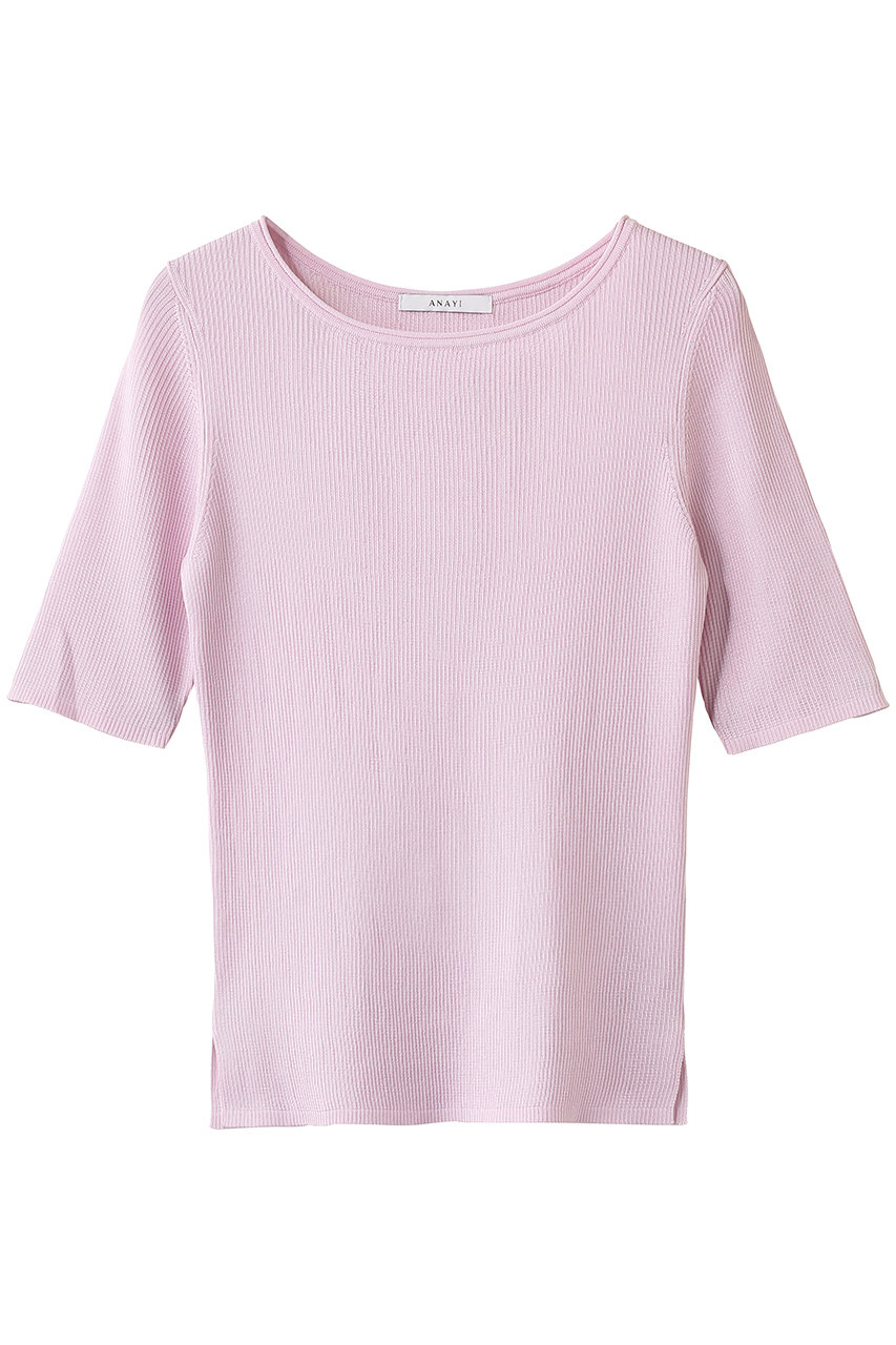 アナイ/ANAYIのアセテートポリエステル半袖プルオーバー(パープル/10261816200-53-380)