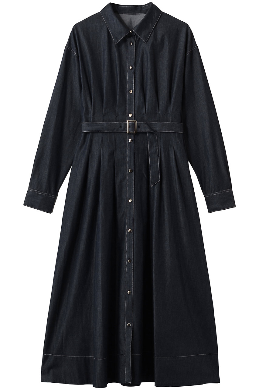 ライトデニムタックシャツワンピース