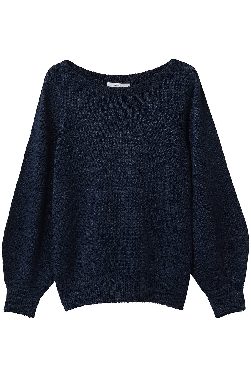 アナイ/ANAYIのレーヨン和紙ミックスプルオーバー(ネイビー/10261816920-65-380)