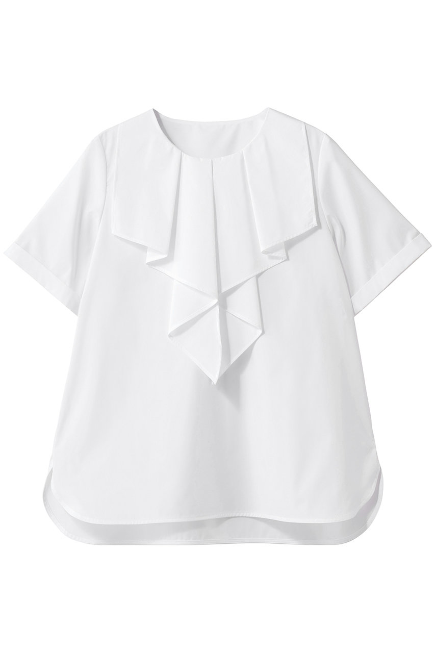コットンポリブロードラッフルブラウス