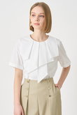 コットンポリブロードラッフルブラウス アナイ/ANAYI