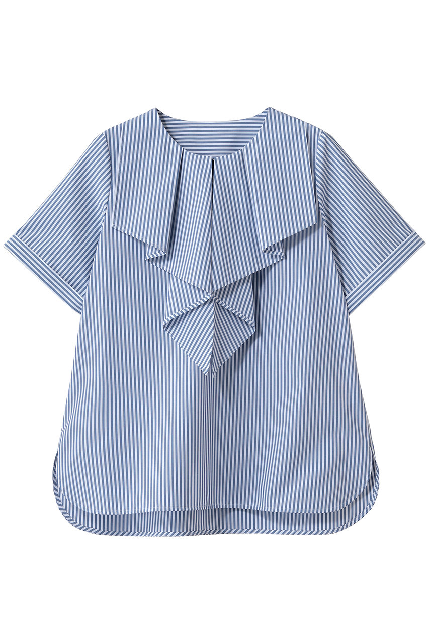 コットンポリブロードラッフルブラウス