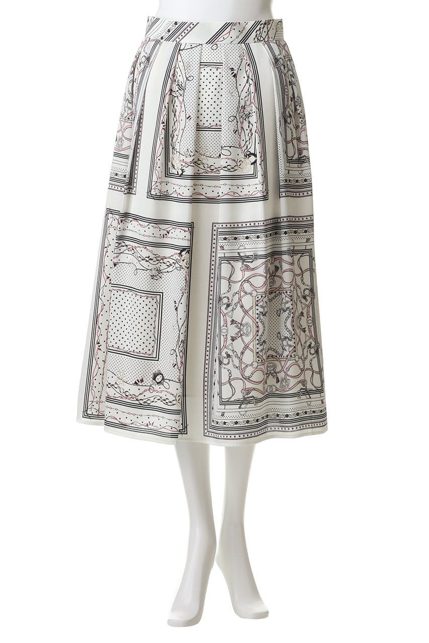 定価2万円☆24SS☆アナイ　ANAYI アートプリント　ギャザータックスカート 定価2☆24SS☆アナイ ANAYI アートプリント ギャザータックスカート