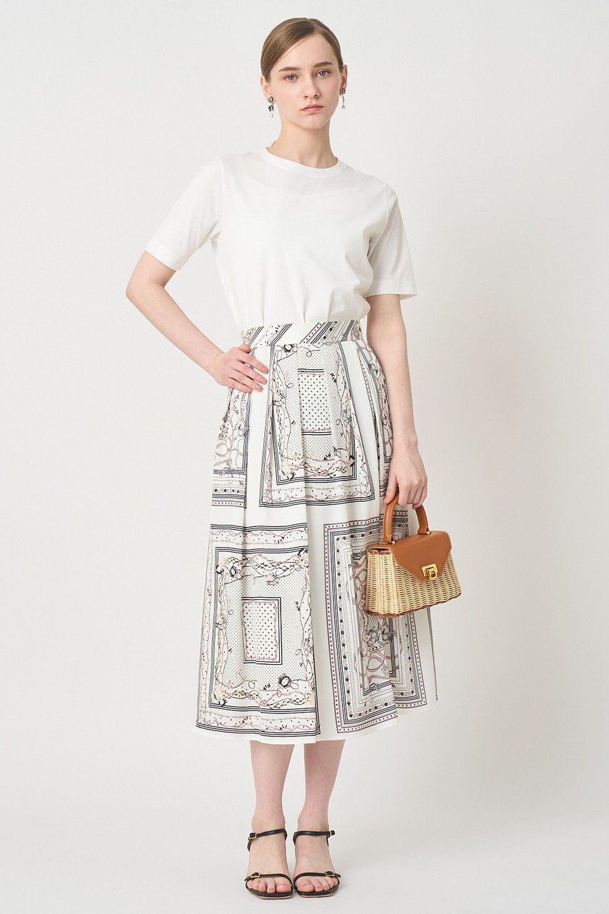 ANAYI スカーフプリントタック スカート ANAYI｜スカーフプリントタック スカート | Rakuten Fashion(楽天