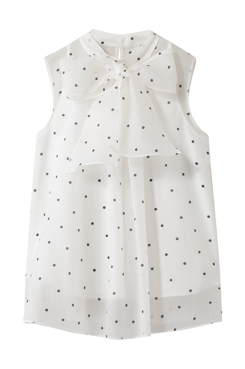 オーガンジードットPTリボンブラウス