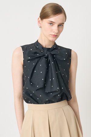 アナイ/ANAYIのオーガンジードットPTリボンブラウス(110400/110403)